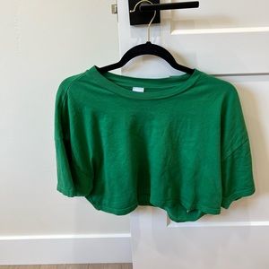 Aritzia TNA Green Crop Tee